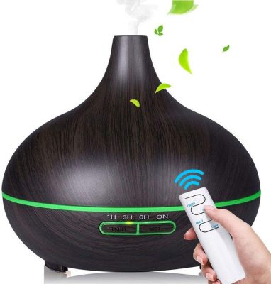 Diffusore Aromi e Olii essenziali 500ml con Led multicolore Colore Legno Scuro
