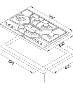 Alternative view of FRANKE Piano Cottura POI 6 3GAV-D-O