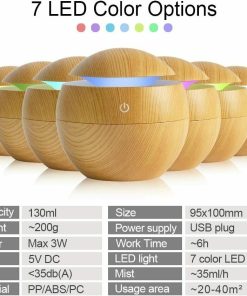 Alternative view of Mini Diffusore Aromi e Olii essenziali 130ml con Colore Legno Chiaro