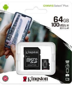 KINGSTON Micro SD 64 GB classe 10 MICROSD 100 MB/S Canvas Plus con adattatore