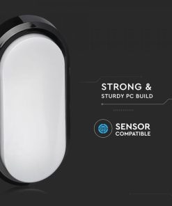 631 v tac vt 8038 plafoniera led ovale 8w colore nero ip54 luce fredda 2