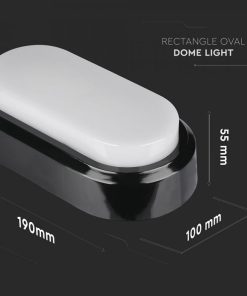 631 v tac vt 8038 plafoniera led ovale 8w colore nero ip54 luce fredda 3