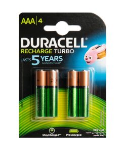 DURACELL Pile Ricaricabili 900MAH Ministilo AAA - Blister 4 Batterie