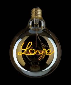 Alternative view of DAYLIGHT Lampadina E27 Filamento Led Scritta LOVE CUORE 5W Globo G125 Vetro Ambrato Dimmerabile