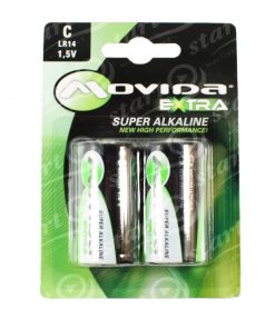 MOVIDA Extra Super Alkaline Mezzatorcia C - Blister 2 Batterie