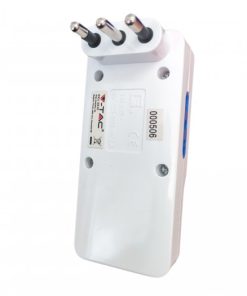 Alternative view of V-TAC Multipresa Adattatore Triplo Colore Bianco Con Schuko 2 Porte USB e Interruttore Luminoso