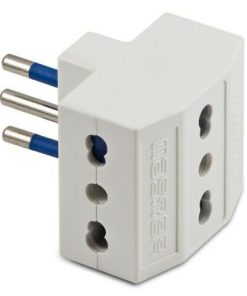 MASTER Adattatore Triplo Bipasso 2+T 10A Colore Bianco