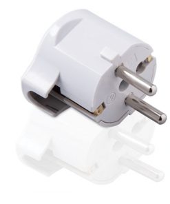 WIVA Spina Singola Schuko Con Uscita Cavo 90° Colore Bianco