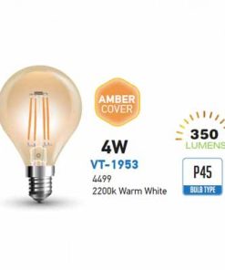 vtac 4499 v tac vt 1953 lampadina led filamento vintage ambra 4w e14 p45 sku 4499 2200k 56a