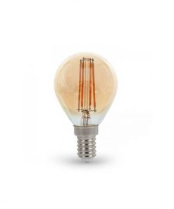 Lampada Led V-Tac VT-1953 E14 4W Miniglobo Vetro Ambrato a Filamento