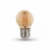 Lampada Led V-Tac VT-1957 E27 4W Miniglobo Vetro Ambrato a Filamento