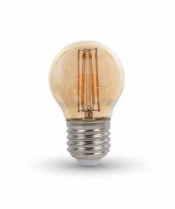 Lampada Led V-Tac VT-1957 E27 4W Miniglobo Vetro Ambrato a Filamento