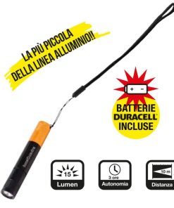 torcia pila led in alluminio campeggio casa lavoro batterie omaggio cfg el039 1