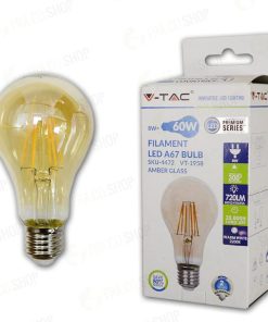Alternative view of Lampada LED V-Tac VT-1958 E27 8W BULB A67 Filamento Ambrata