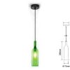 V-TAC VT-7558 Lampadario di Vetro a Forma di Bottiglia con Portalampada Per Lampadine E14 Colore Verde