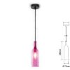 V-TAC VT-7558 Lampadario di Vetro a Forma di Bottiglia con Portalampada Per Lampadine E14 Colore Rosa