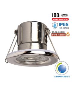 V-TAC PRO VT-885 Faretto LED 5W da Incasso Rotondo Colore Cromato Dimmerabile IP65 Luce Naturale