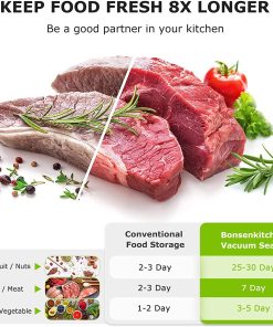 Alternative view of BONSENKITCHEN VS2100 Macchina Sottovuoto per Alimenti Nero