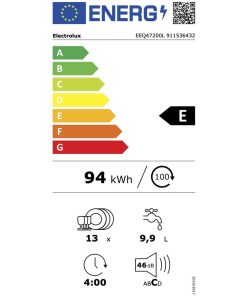 Alternative view of ELECTROLUX EEQ47200L da Incasso a Scomparsa Totale Classe E Capacità 13 Coperti