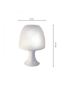 mushroom lampada da tavolo bianca con attacco e27