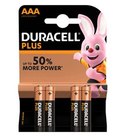 DURACELL DURACELL PLUS ALCALINE MINISTILO AAA - BLISTER 4 BATTERIE