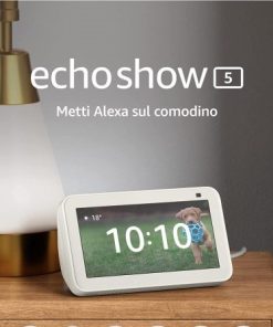 Echo Show 5 (2ª generazione, modello 2021) Schermo intelligente con Alexa e telecamera da 2 MP Bianco ghiaccio