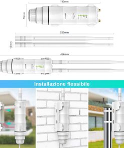 Alternative view of Wavlink AC600 Dual Band 2.4+5GHz 2 Antenne da esterno