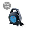 V-TAC Prolunga Avvolgicavo Spina 16A e 2 Prese 10/16A Bipasso Colore Nero 5 Metri