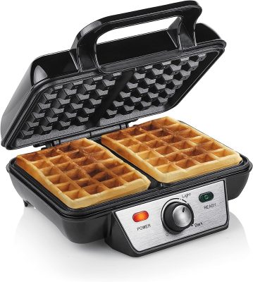 Tristar WF-2195 Cialdiera per Waffle, Acciaio Inossidabile, Nero