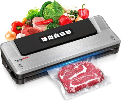 BONSENKITCHEN VS2100 Macchina Sottovuoto per Alimenti Nero